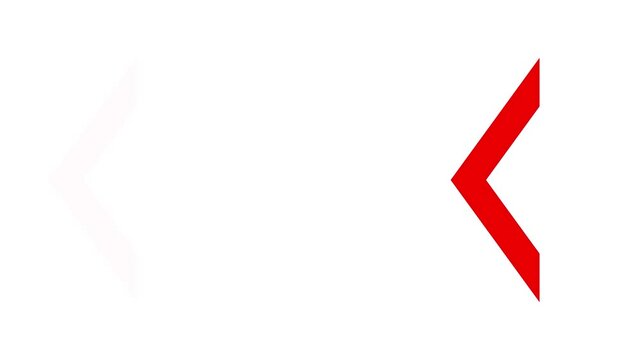 Red arrow pointing Left. Arrow shape moving animation
