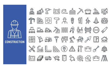 Fototapeta premium Comprehensive Set of Construction and Engineering Icons