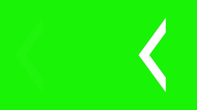 White arrow pointing Left. Arrow shape moving animation