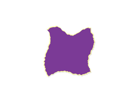 A vibrant purple paper scrap featuring a distinctively torn ragged edge