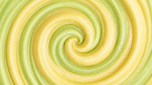Ultra Realistic Pineapple and Avocado Cream Spiral Swirl Texture Background with Glossy Smooth Yogurt, Ice Cream and Whipped Dessert Surface for Premium Food Branding