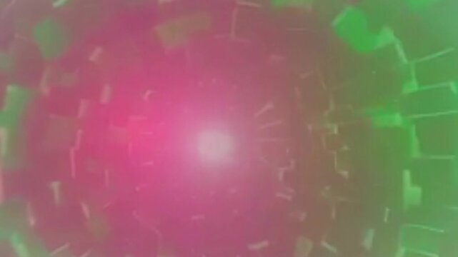 Abstract mesh gradient background with slow zoom in on glowing pink and vibrant green crystal texture
