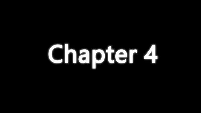 Chapter 1 typing animation with cinematic blur and glow effect. Chapter One text appearing on black background with cinematic motion.