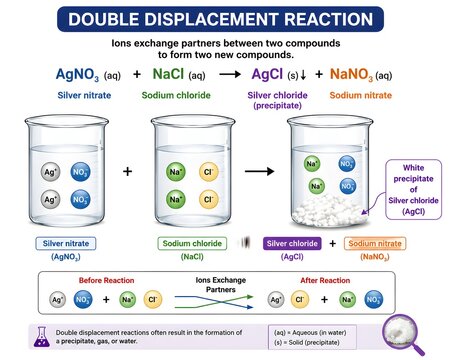 Double Replacement Reaction Producing Silver Chloride Precipitate Diagram