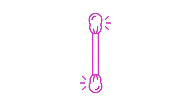 Pink cotton swab icon for hygiene and makeup.