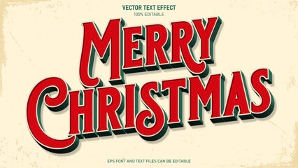 Fototapeta premium Merry christmas 3d style text effect
