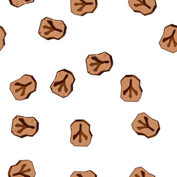 pattern dinosaur fossil cartoon. amber trilobite, petrified sedimentary, carbon imprint dinosaur fossil sign vector