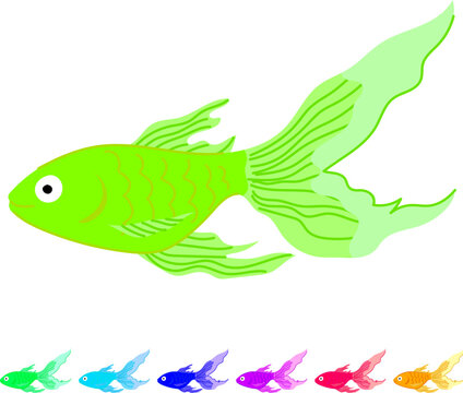 ranchu goldfish cartoon. shubunkin bubbleeye, telescope water, filter plants ranchu goldfish sign vector