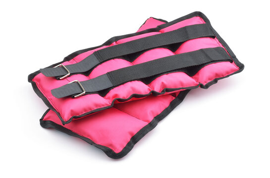 Two red fitness ankle weights