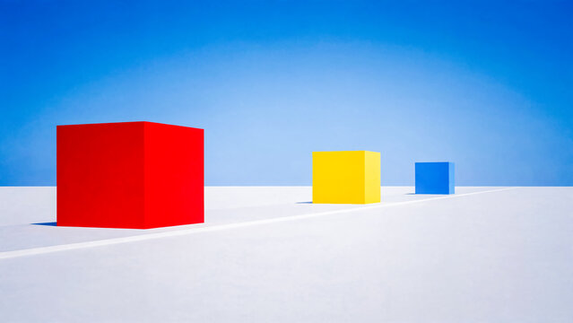 Cubes color&eacute;s dans le d&eacute;sert