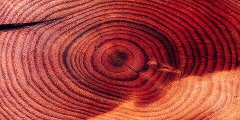 deep reddish brown cedar wood concentric annual rings background © Design Infinity