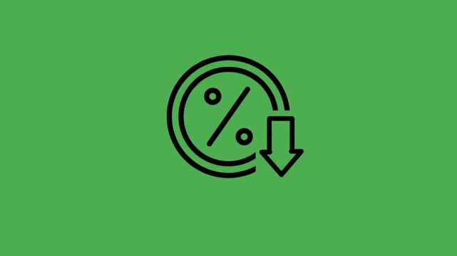 Profit drop icon featuring percentage, coin, and downward arrow symbols. Suitable for financial loss, business performance, revenue decline, and investment concepts.