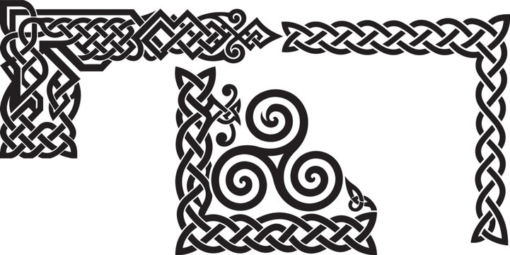 Celtic knot cat with interlacing pattern design