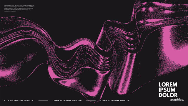 Dithered minimal background with 3d wavy shape.