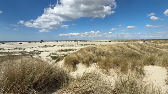 endless view over the dunes at north sea beach