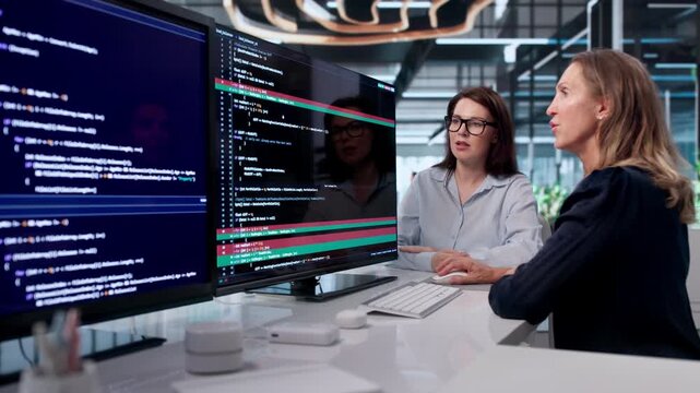 Young Woman Developer Uses Software Tool