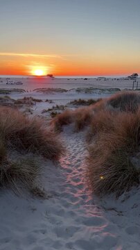 landscape with sunset view over the beach