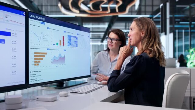 Young Woman Analyzing Sales Funnel Data