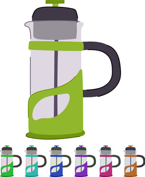 caffeine french press coffee cartoon. kitchen table, black breakfast, eso aroma caffeine french press coffee sign vector