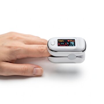 Compact Finger Pulse Oximeter for Health Monitoring Isolated on White Background