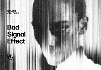 Analog Signal Photo Effect For Poster And Social Media Design