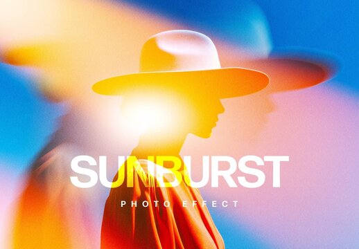 Retro Sunburst Photo Effect For Poster And Social Media Design