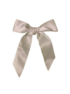 cream colored satin bow isolated transparent background