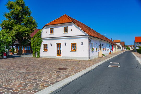 Traditional architecture in small town Kostanjevica na Krki in Slovenia