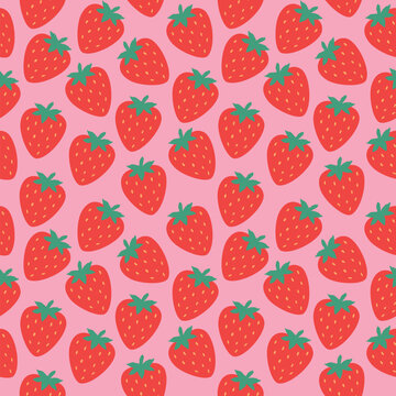 abstract strawberry fruit seamless pattern wallpaper