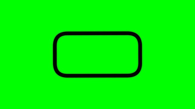 Rounded rectangle frame featuring crisp black borders displayed on a vivid green chroma background.