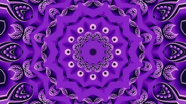 Purple mandala animation background loop for luxury wedding invitation, video background, Islamic pattern motion graphics, and ornamental stage display