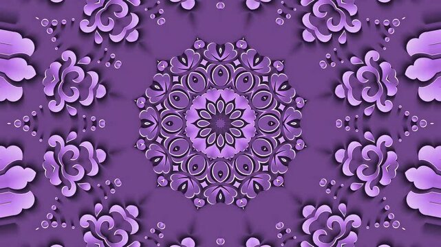 Deep violet purple floral lace mandala pattern for romantic abstract luxury circular ornament decorative backdrop frame design