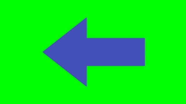 Arrow pointing toward the left provides a clear directional signal on a solid green screen.