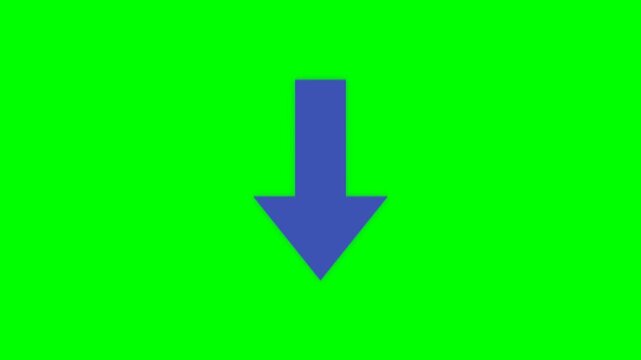 Arrow pointing downward stands out against a vibrant green background in this digital composition.