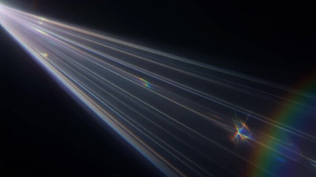 Abstract Macro Shot of Crystalline Light Beams with Vivid Anamorphic Chromatic Aberration