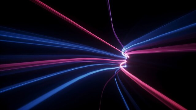 Abstract light trails forming a futuristic tunnel effect
