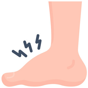 Swollen feet and ankles flat icon. For presentation, graphic design, mobile application, web design, infographics or UI.