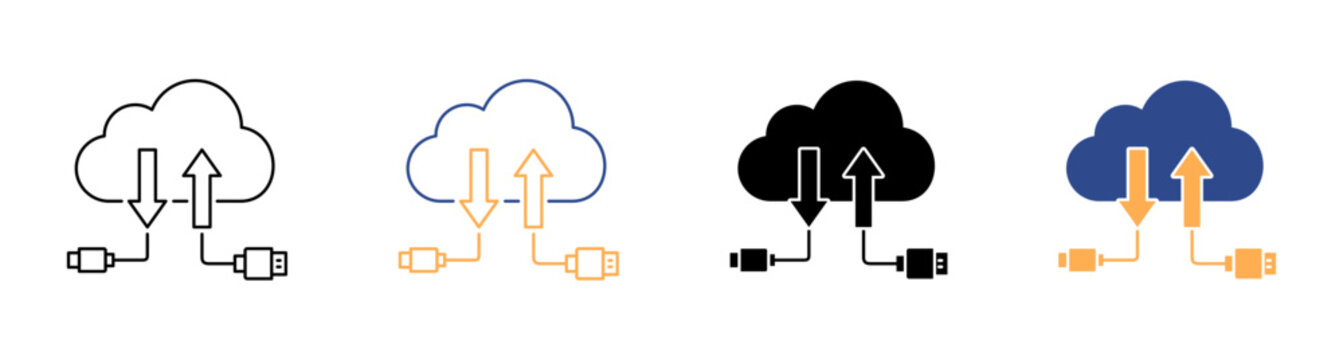 Application Programming Interface Data Sync Icon Set Vector Illustration