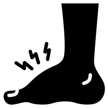 Swollen feet and ankles solid icon. For presentation, graphic design, mobile application, web design, infographics or UI.