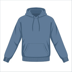 Blue Hoodie with Pocket and Drawstring © umi