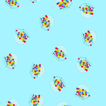 pattern draw lotto ball machine cartoon. raffle online, neon toy, drum ticket draw lotto ball machine sign. seamless vector illustration