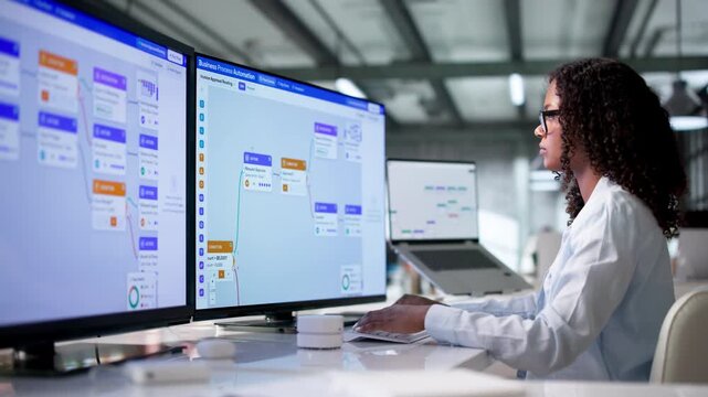 Business Analyst Optimizing Workflow Automation On Computer