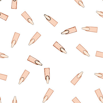 pattern coffin nail shape cartoon. stiletto round, squoval edge, lipstick flare coffin nail shape sign vector