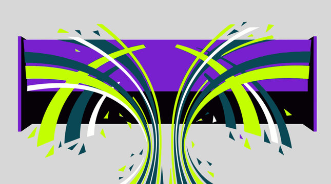 Abstract racing car spoiler wing vinyl decal design.