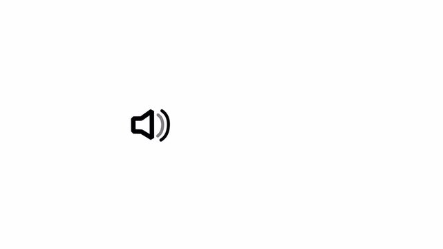  Black Left Aligned Volume Speaker Icon Animation On White Background 4K