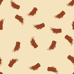 Obraz premium pattern timber wood log cartoon. texture stump, lumber fire, nature round timber wood log sign. seamless vector illustration
