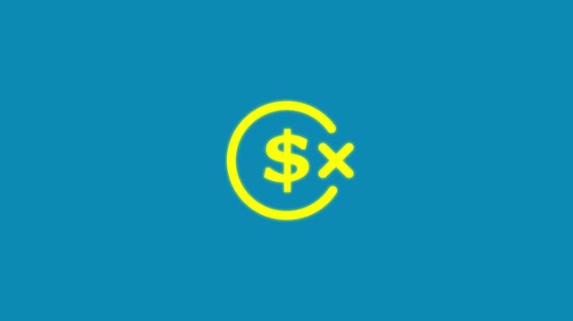 Animated dollar sign with checkmark and cross financial transaction success and failure concepts money