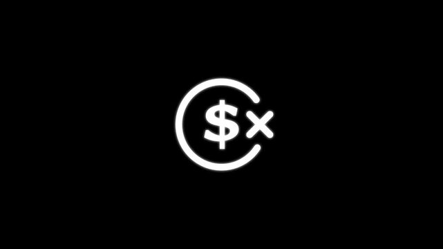 Animated dollar sign with checkmark and cross financial transaction success and failure concepts money.4k animated video icon
