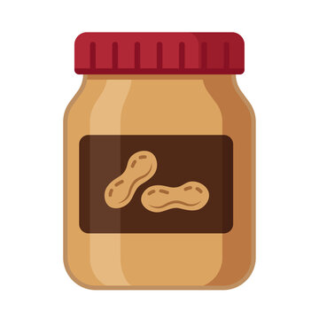 Peanut Butter Clipart Vector Flat Illustration Logo Icon