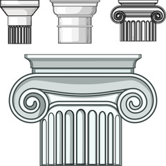 Fototapeta premium Architectural column orders including doric and ionic styles illustrating classical design principles and historical building elements, creating a strong foundation concept